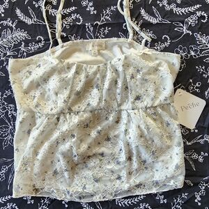 Floral Lace Camisole - Cream